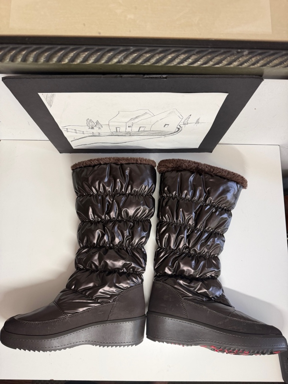 Pajar Womens Chocolate Brown Waterproof Winter Boots Women's Size 8 - Picture 7 of 16